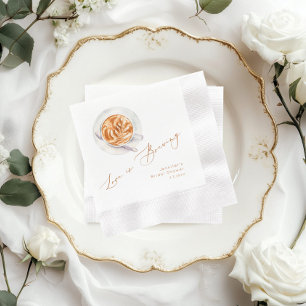 Love is brewing coffee bridal shower napkins