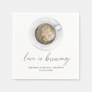 Love is brewing Coffee Bridal shower Napkins