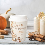 Love is Brewing Coffee Bridal Shower Paper Cups<br><div class="desc">Discover the chic,  romantically-themed 'Love is Brewing' coffee bridal shower paper cups for your upcoming event. These fall floral-themed paper cups are perfect for capturing the essence of your unique love story. Get inspired to create the perfect,  stylish fall wedding celebration!</div>