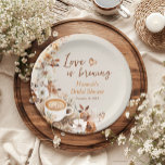 Love is Brewing Coffee Bridal Shower Paper Plates<br><div class="desc">Discover the chic,  romantically-themed 'Love is Brewing' coffee bridal shower plates for your upcoming event. These fall floral-themed plates are perfect for capturing the essence of your unique love story. Get inspired to create the perfect,  stylish fall wedding celebration!</div>