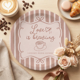 Love is Brewing Coffee Bridal Shower Plates