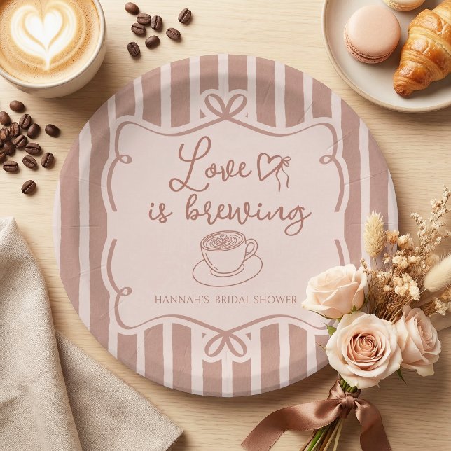 Love is Brewing Coffee Bridal Shower Plates (Creator Uploaded)