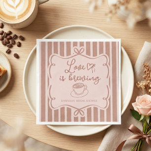 Love is Brewing Coffee Bridal Shower Plates Napkins