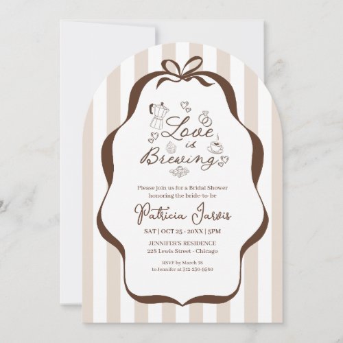 Love Is Brewing Coffee Bridal Shower QR Code Invitation