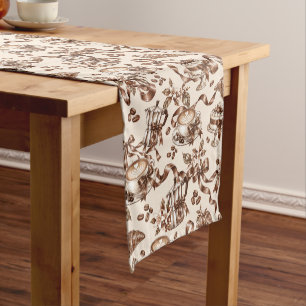 Love is Brewing Coffee Bridal Shower Short Table Runner