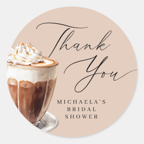 Love is Brewing Coffee Bridal Shower Thank You Classic Round Sticker