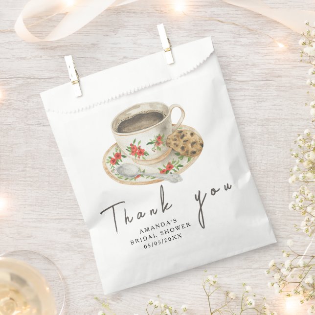 Love is brewing Coffee Bridal shower Thanks Favor Bag (Clipped)