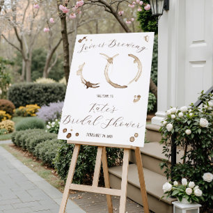 Love is Brewing! Coffee Bridal Shower Welcome Poster
