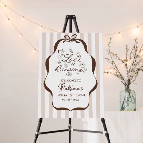 Love Is Brewing Coffee Bridal Shower Welcome Sign