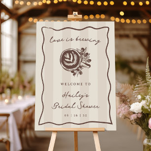 Love Is Brewing Coffee Bridal Shower Welcome Sign