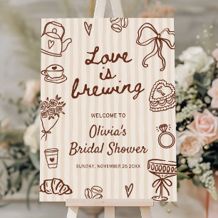 Love is Brewing Coffee Bridal Shower Welcome Sign