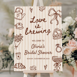 Love is Brewing Coffee Bridal Shower Welcome Sign