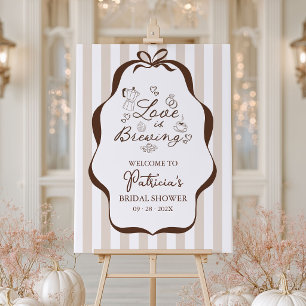 Love Is Brewing Coffee Bridal Shower Welcome Sign
