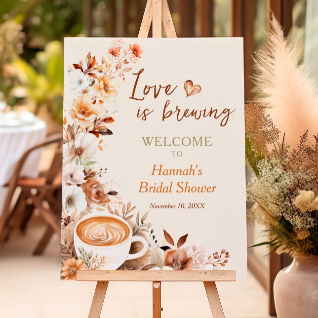 Love is Brewing Coffee Bridal Shower Welcome Sign (Creator Uploaded)