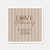 Love Is Brewing Coffee Brown Bridal Shower Favor