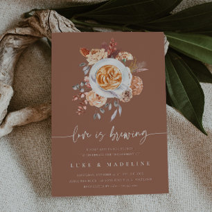 Love is Brewing Coffee Brunch Engagement Party Invitation