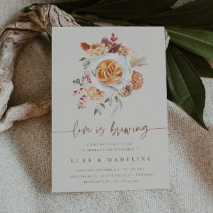 Love is Brewing Coffee Brunch Engagement Party Invitation