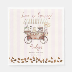 Love Is Brewing Coffee Cart Bridal Shower Napkins