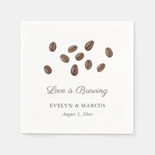 Love Is Brewing Coffee Co_ed Bridal Shower Napkins