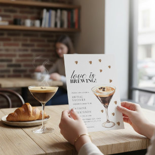 Love is Brewing Coffee Cocktail Bridal Shower  Invitation