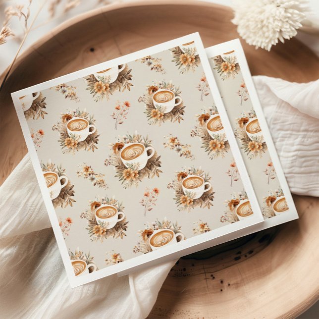 Love is Brewing Coffee Fall Bridal Shower Napkins (Creator Uploaded)