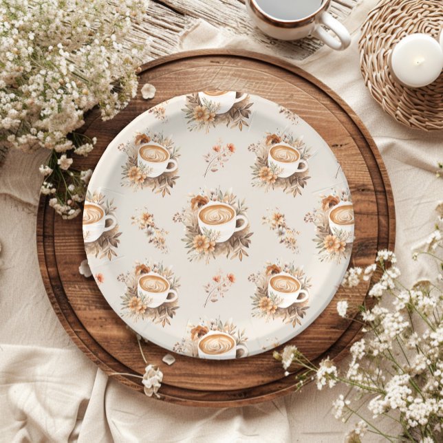 Love is Brewing Coffee Fall Bridal Shower Paper Plates (Creator Uploaded)