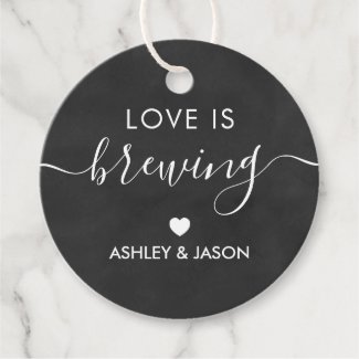 Love is Brewing, Coffee Gift Tag, Wedding Favor Tags