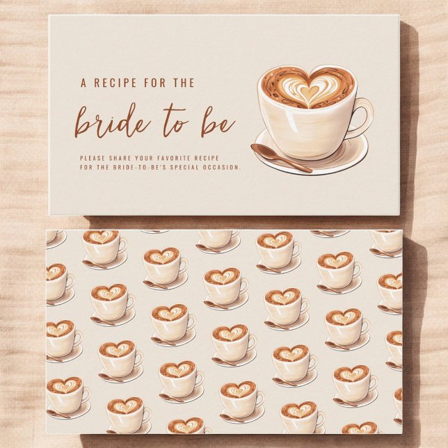 Love is Brewing Coffee Heart Bridal Shower Enclosure Card (Creator Uploaded)