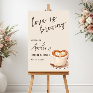 Love is Brewing Coffee Latte Bridal Shower Foam Board