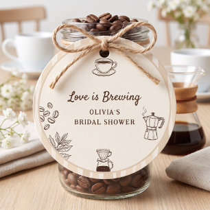 Love is Brewing Coffee Moka Pot Bridal Shower Favor Tags