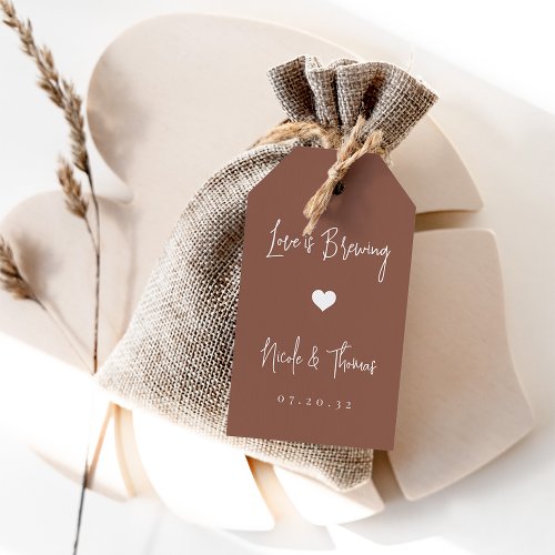 Love Is Brewing  Coffee or Tea Favor Tags