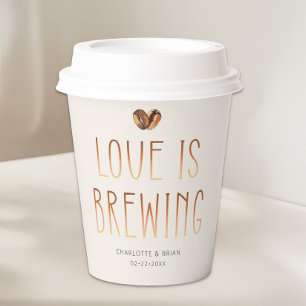 Love Is Brewing Coffee Paper Cups Wedding Shower
