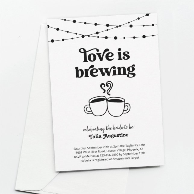 Love is Brewing Coffee Tea Couples / Bridal Shower Invitation (Creator Uploaded)