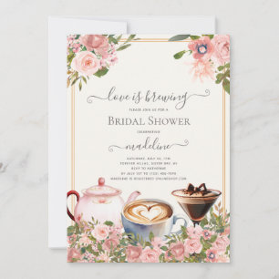 Love is Brewing Coffee Tea Martini Bridal Shower Invitation