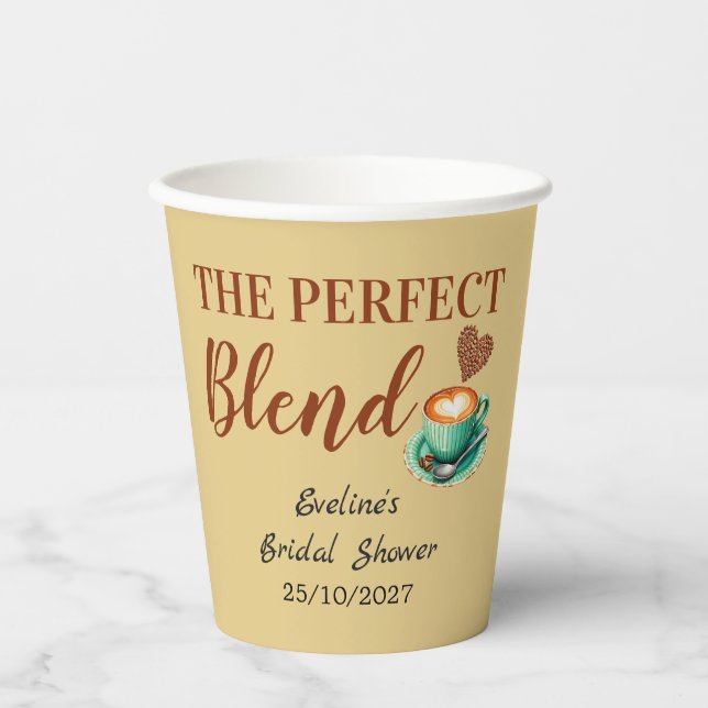 Love Is Brewing Coffee The Perfect Blend  Paper Cups (Front)