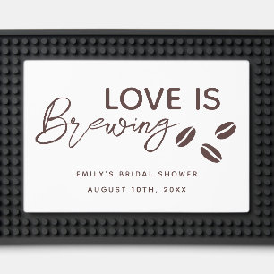 Love is Brewing Coffee Theme Bridal Shower Bar Mat