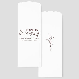 Love is Brewing Coffee Theme Bridal Shower Bookmarks