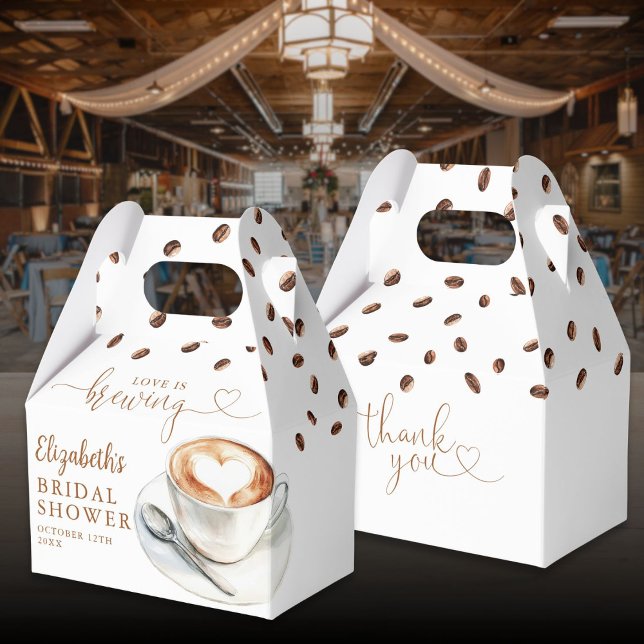 Love Is Brewing Coffee Theme Bridal Shower Favor Boxes (Love Is Brewing Coffee Theme Bridal Shower Favor Boxes)
