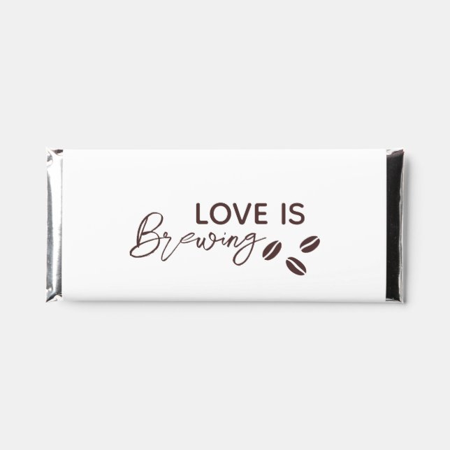 Love is Brewing Coffee Theme Bridal Shower Hershey Bar Favors (Front)
