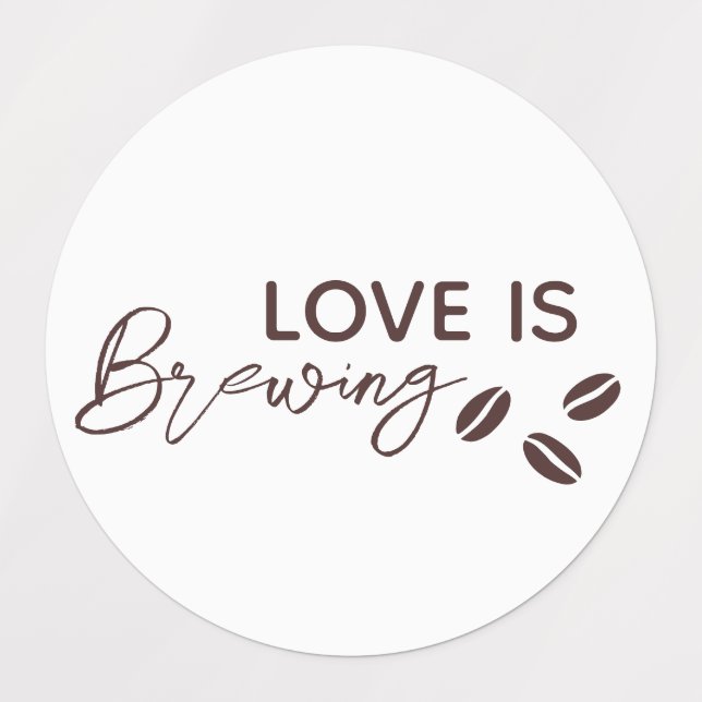 Love is Brewing Coffee Theme Bridal Shower Labels (Design 1)