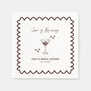 Love is Brewing Coffee Theme Bridal Shower Napkins