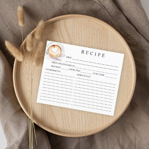 Love is Brewing Coffee Theme Recipe Card