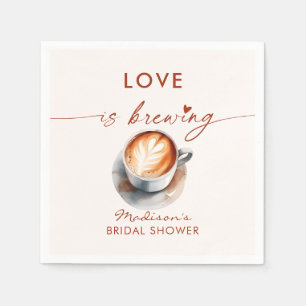 Love Is Brewing Coffee Themed Bridal Shower  Napkins