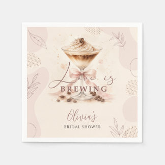Love is Brewing Coffee Themed Bridal Shower Napkins