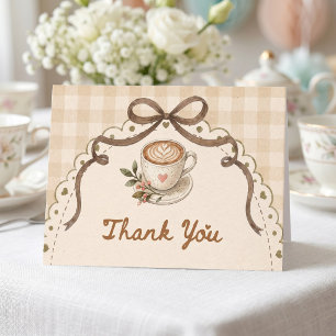 Love is brewing coffee Vintage Floral Custom Thank You Card
