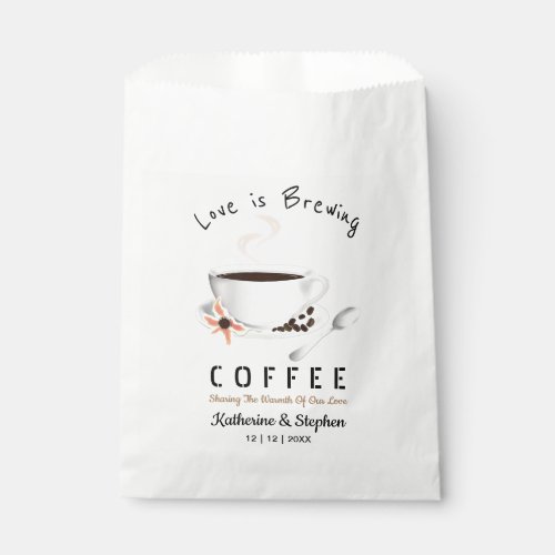 Love Is Brewing Coffee Wedding Favor Bag