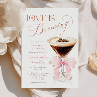 Love is Brewing Coquette Bridal Shower Invitation