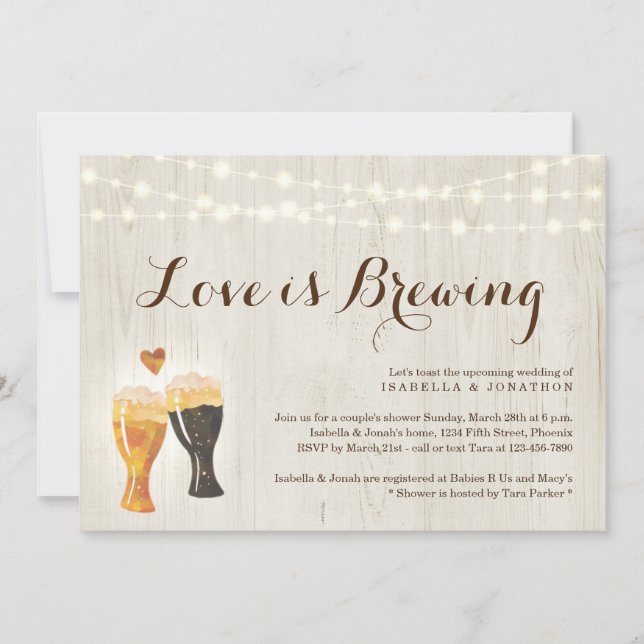 Love is Brewing Couples Bridal Shower Invitation (Front)