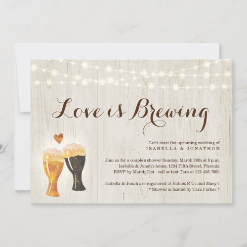 Love is Brewing Couples Bridal Shower Invitation