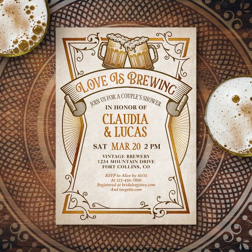 Love is Brewing Couples Bridal Shower Invitation